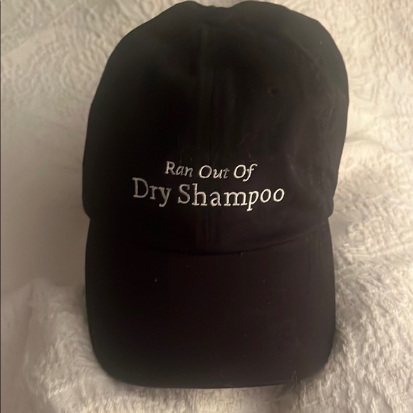 Black Cap with White Embroidery - Picture 1 of 2